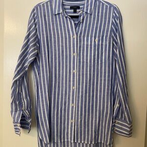 J. Crew Blue Striped Women's Shirt